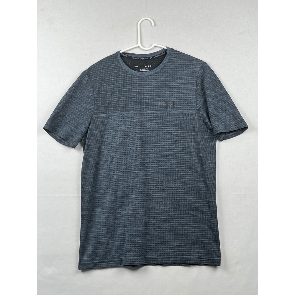 Under Armour Vanish Seamless Training Shirt Mens Large Gray Short Sleeve Logo